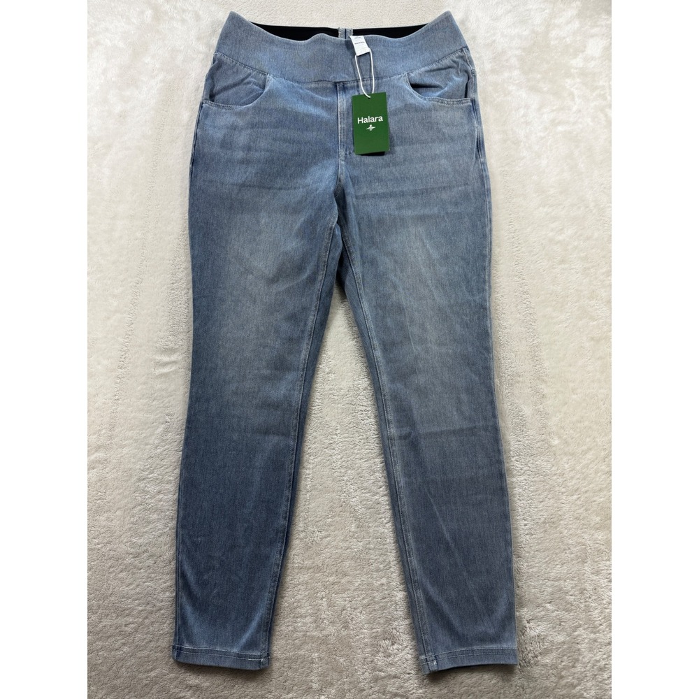 NWT Halara Womens High Rise Stretch Denim Blue Skinny Jeans M 7/8 Meas: 27x25